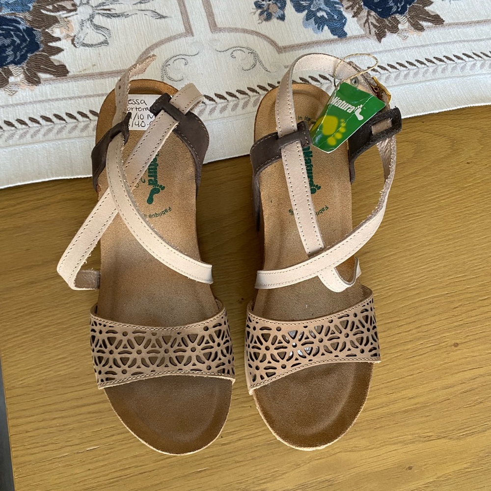 BioNatura Tessa Tortora Wedge Sandals - Size 41EU /10M US - Picture 10 of 11